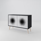 BLACK HOLE Sideboard mit 2 Türen in Schwarz