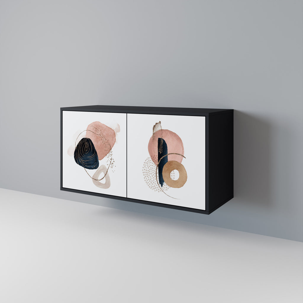 COLORFUL SHAPES Sideboard mit 2 Türen in Schwarz