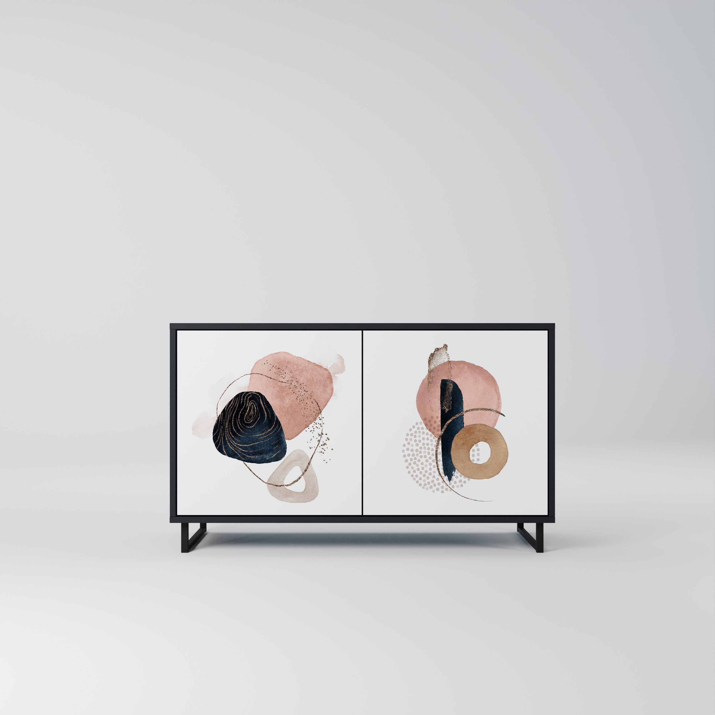 COLORFUL SHAPES Sideboard mit 2 Türen in Schwarz