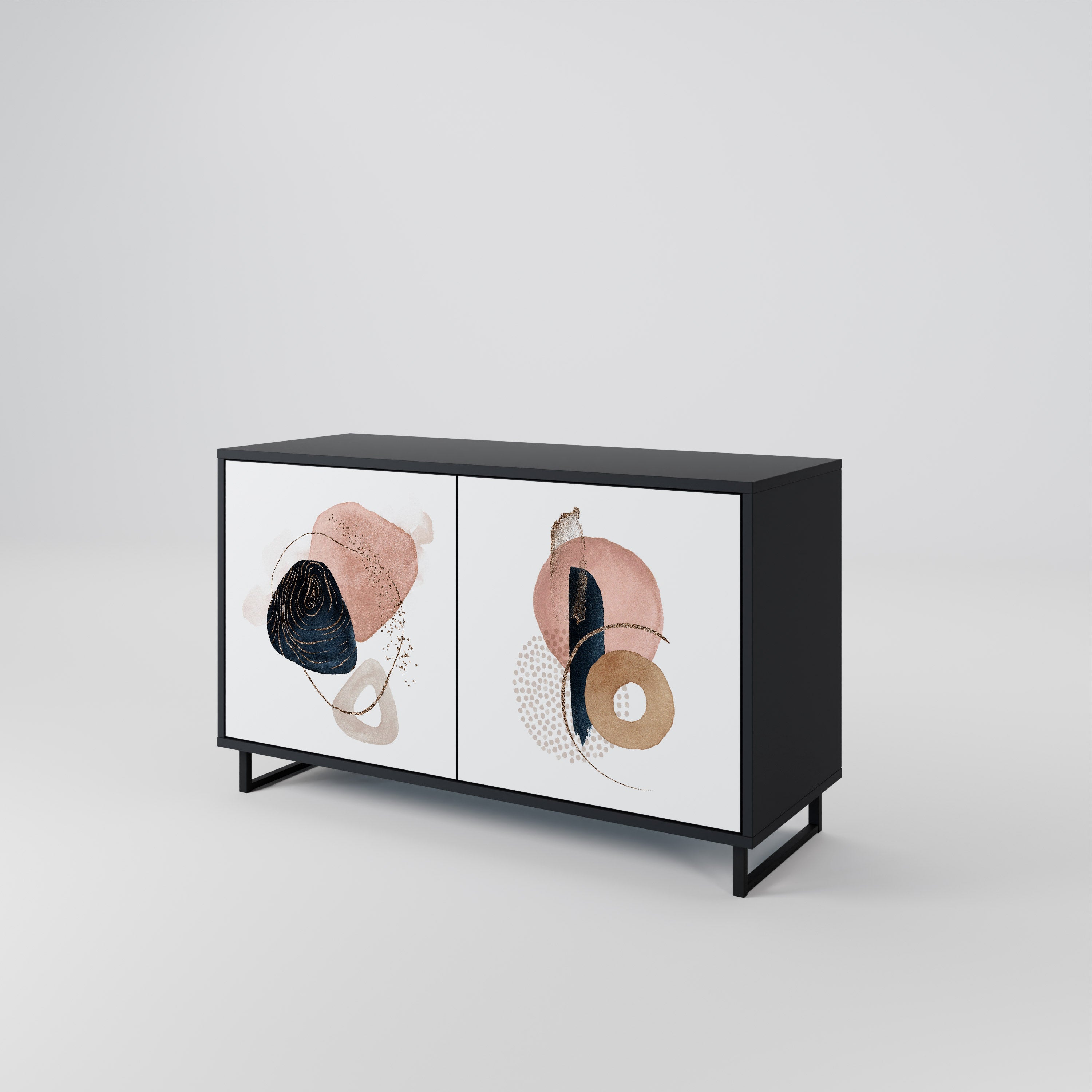 COLORFUL SHAPES Sideboard mit 2 Türen in Schwarz