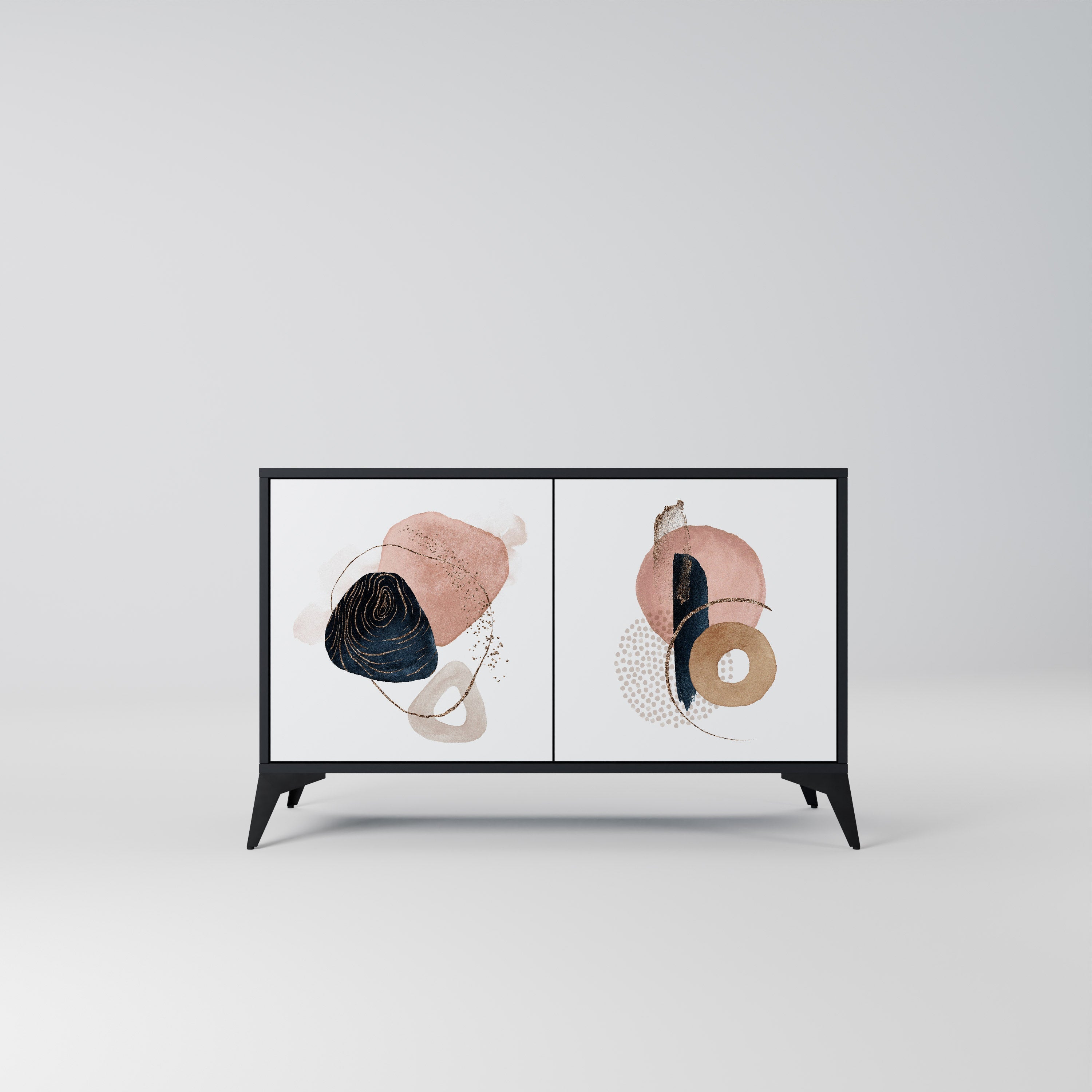 COLORFUL SHAPES Sideboard mit 2 Türen in Schwarz