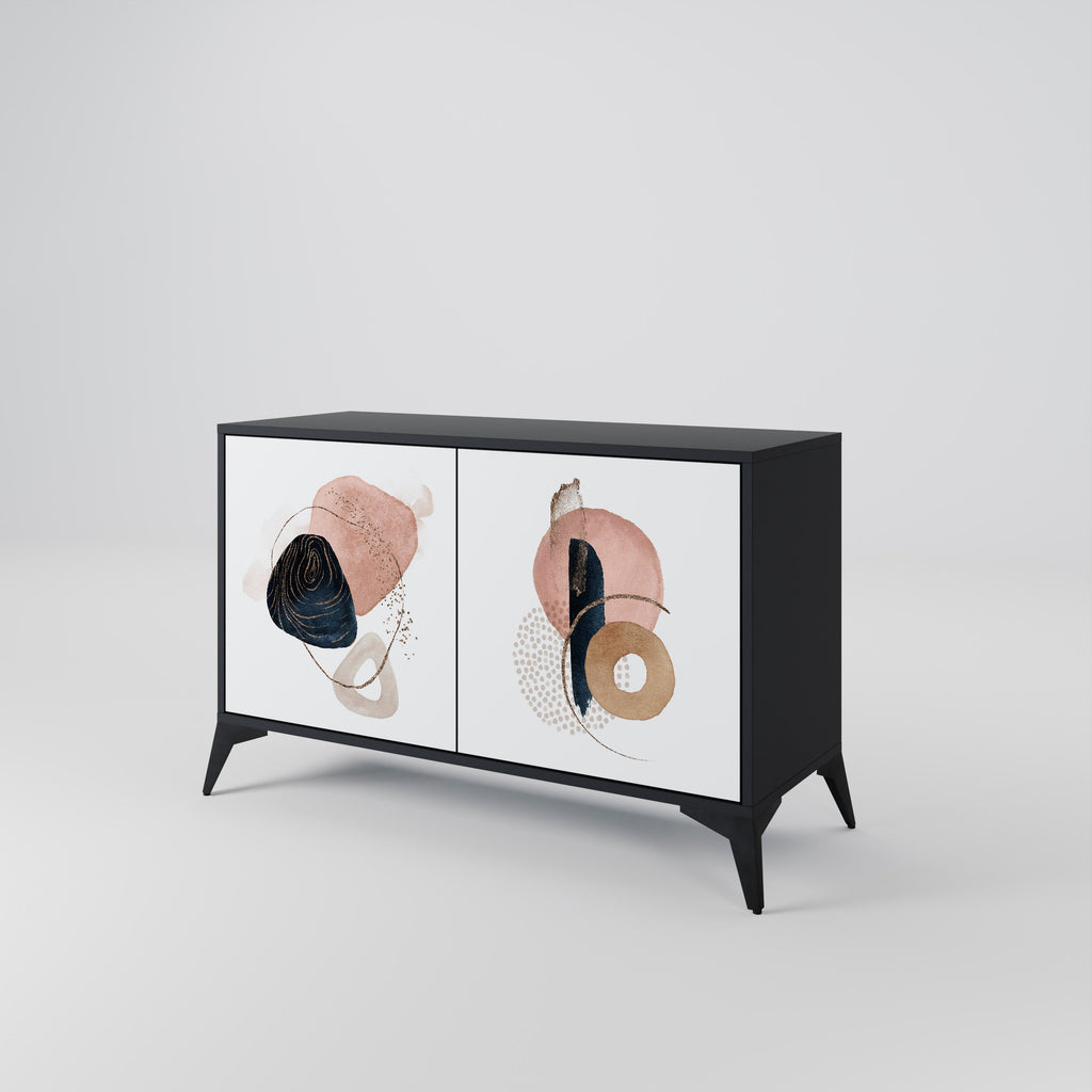 COLORFUL SHAPES Sideboard mit 2 Türen in Schwarz