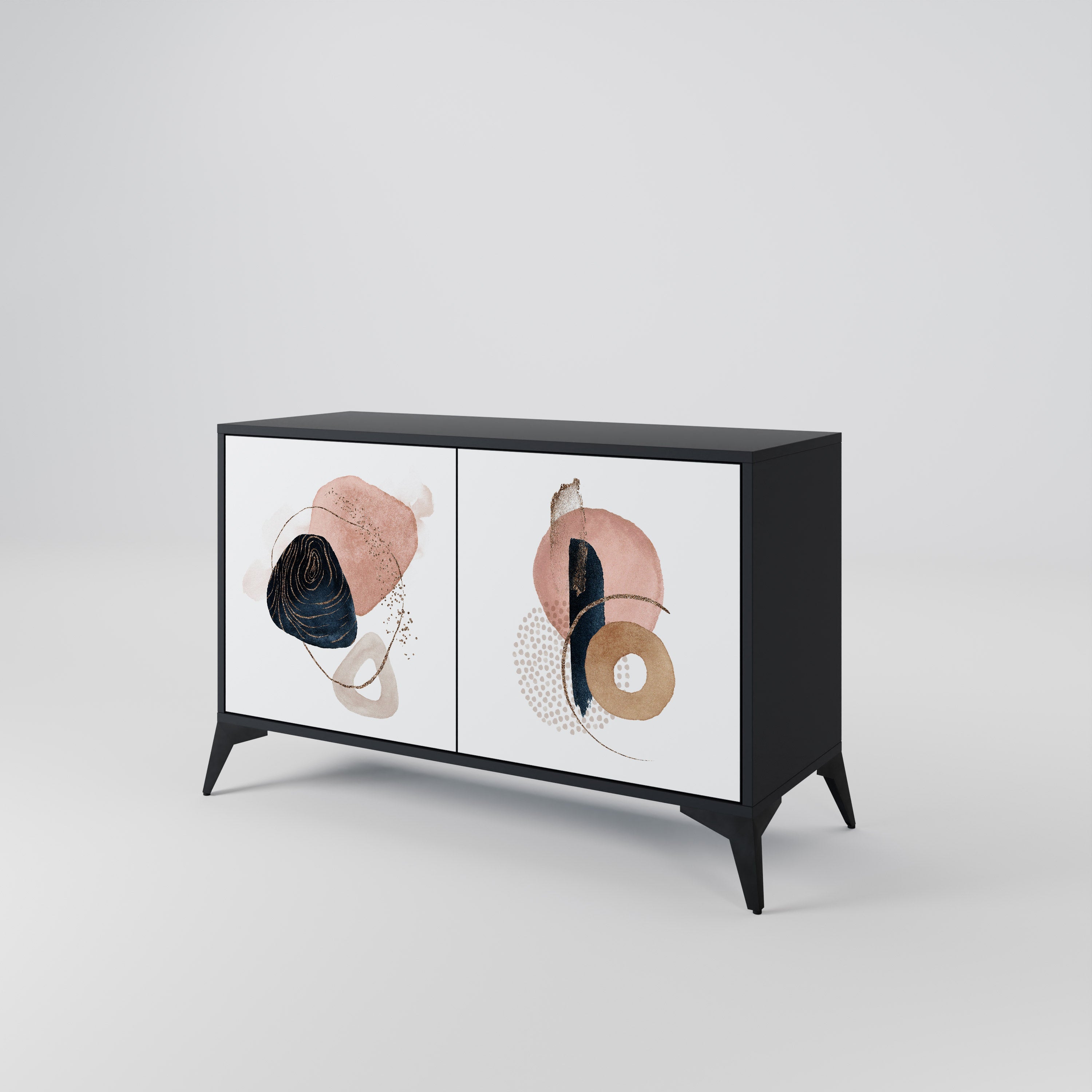 COLORFUL SHAPES Sideboard mit 2 Türen in Schwarz