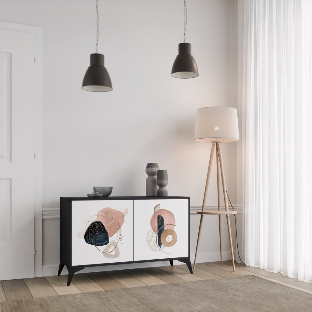 COLORFUL SHAPES Sideboard mit 2 Türen in Schwarz