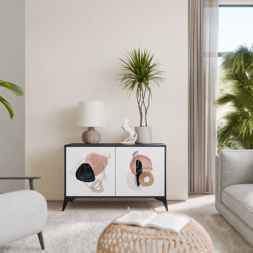 COLORFUL SHAPES Sideboard mit 2 Türen in Schwarz