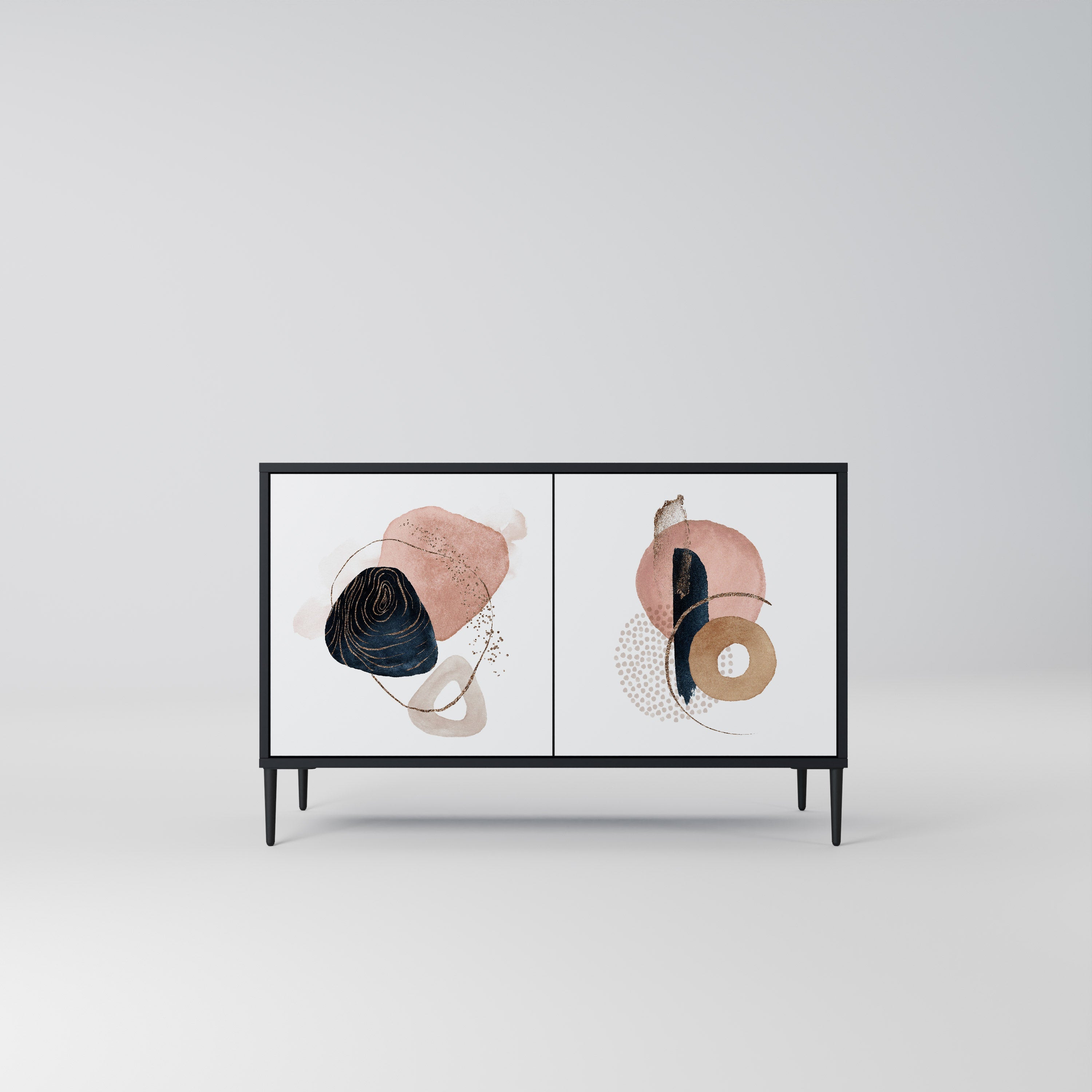 COLORFUL SHAPES Sideboard mit 2 Türen in Schwarz