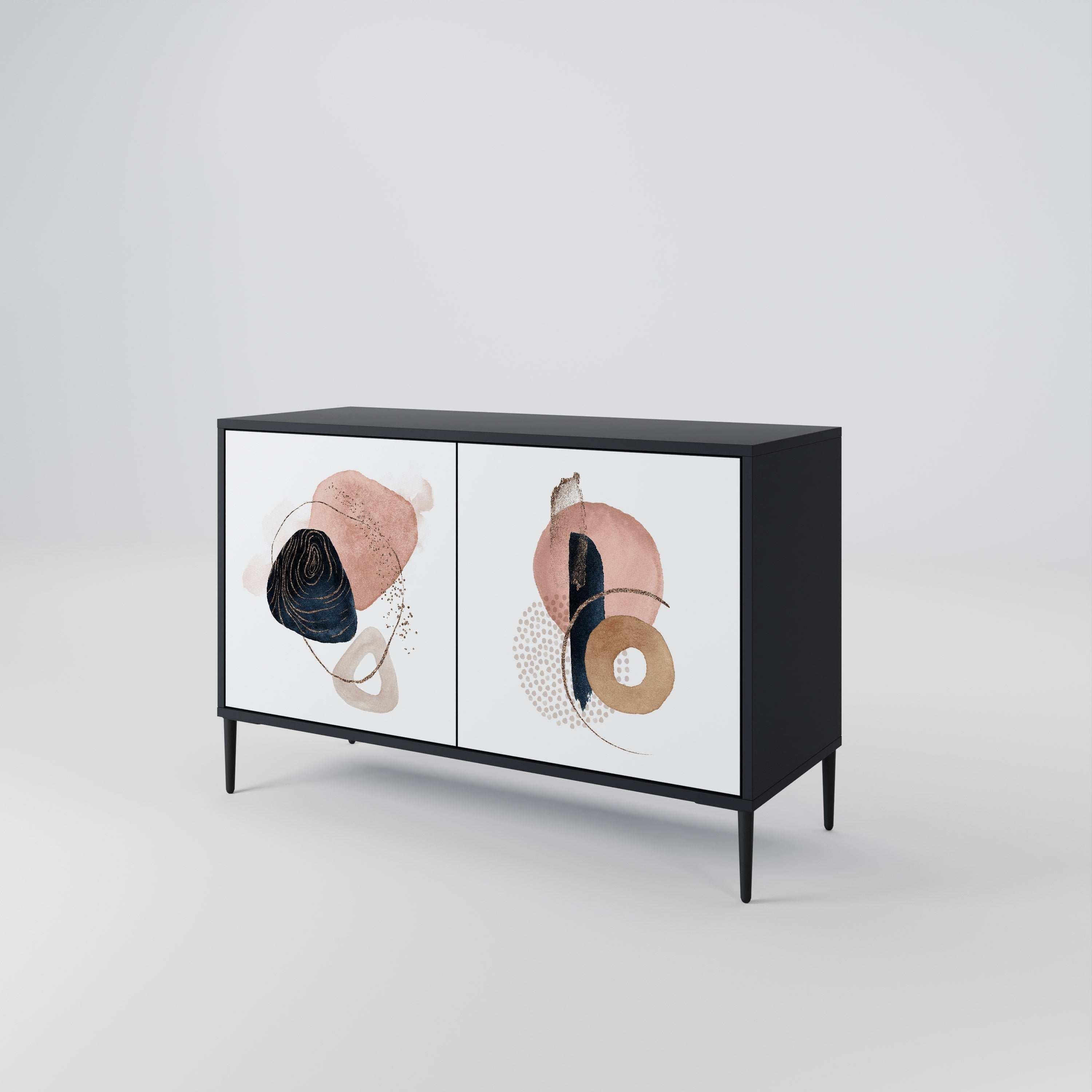 COLORFUL SHAPES Sideboard mit 2 Türen in Schwarz