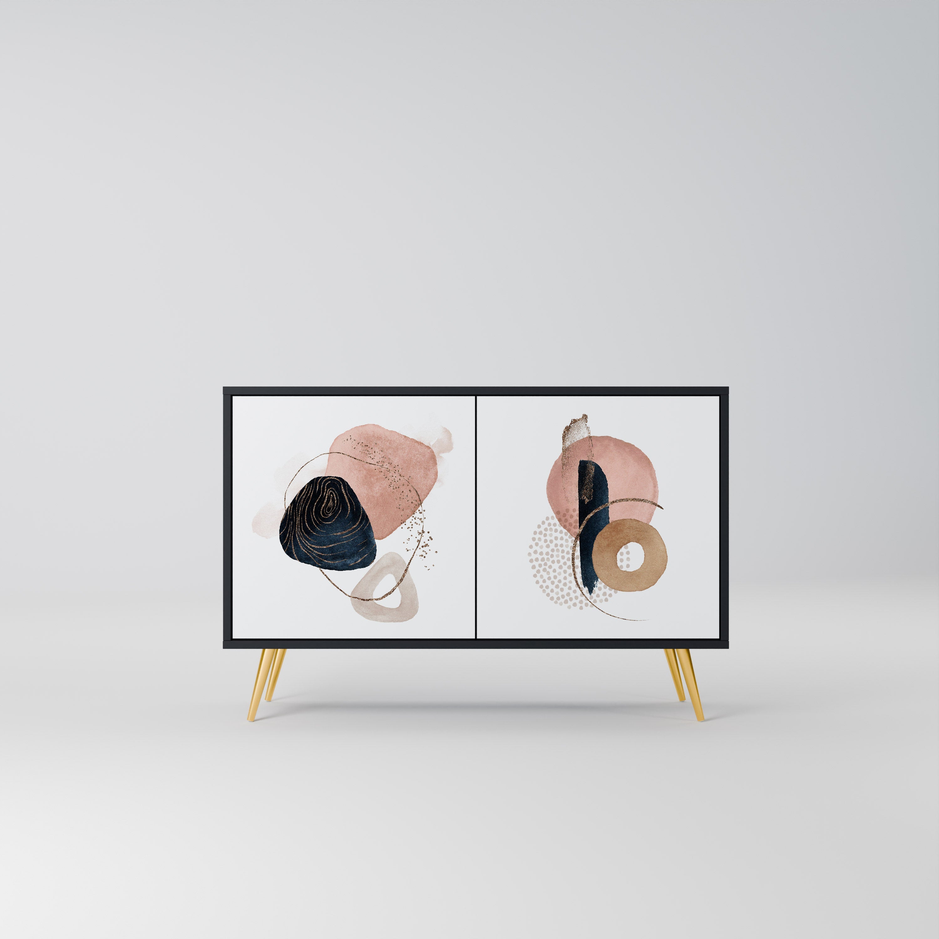 COLORFUL SHAPES Sideboard mit 2 Türen in Schwarz