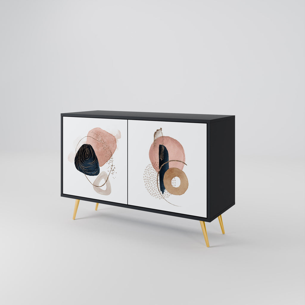COLORFUL SHAPES Sideboard mit 2 Türen in Schwarz
