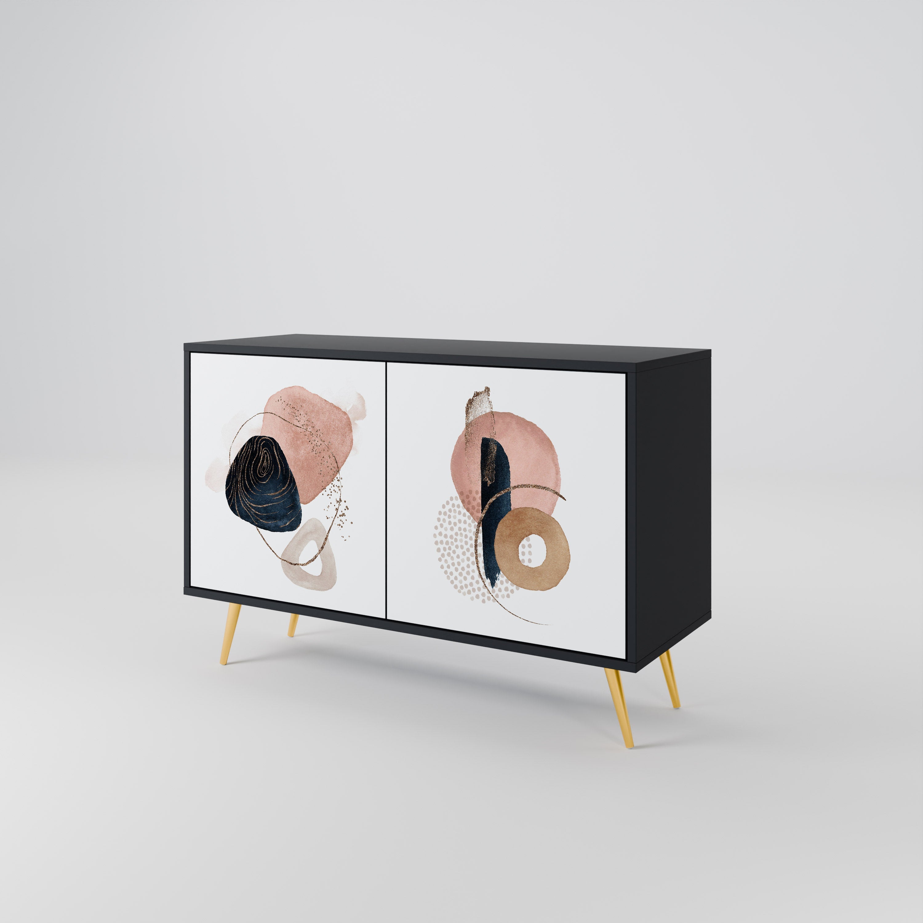 COLORFUL SHAPES Sideboard mit 2 Türen in Schwarz