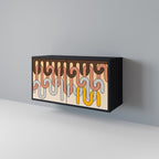 COLORFUL STRINGS Sideboard mit 2 Türen in Schwarz