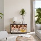 COLORFUL STRINGS Sideboard mit 2 Türen in Schwarz