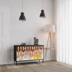 COLORFUL STRINGS Sideboard mit 2 Türen in Schwarz