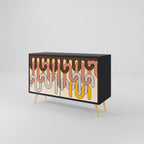 COLORFUL STRINGS Sideboard mit 2 Türen in Schwarz
