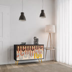 COLORFUL STRINGS Sideboard mit 2 Türen in Schwarz