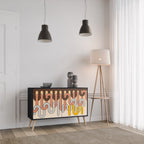 COLORFUL STRINGS Sideboard mit 2 Türen in Schwarz
