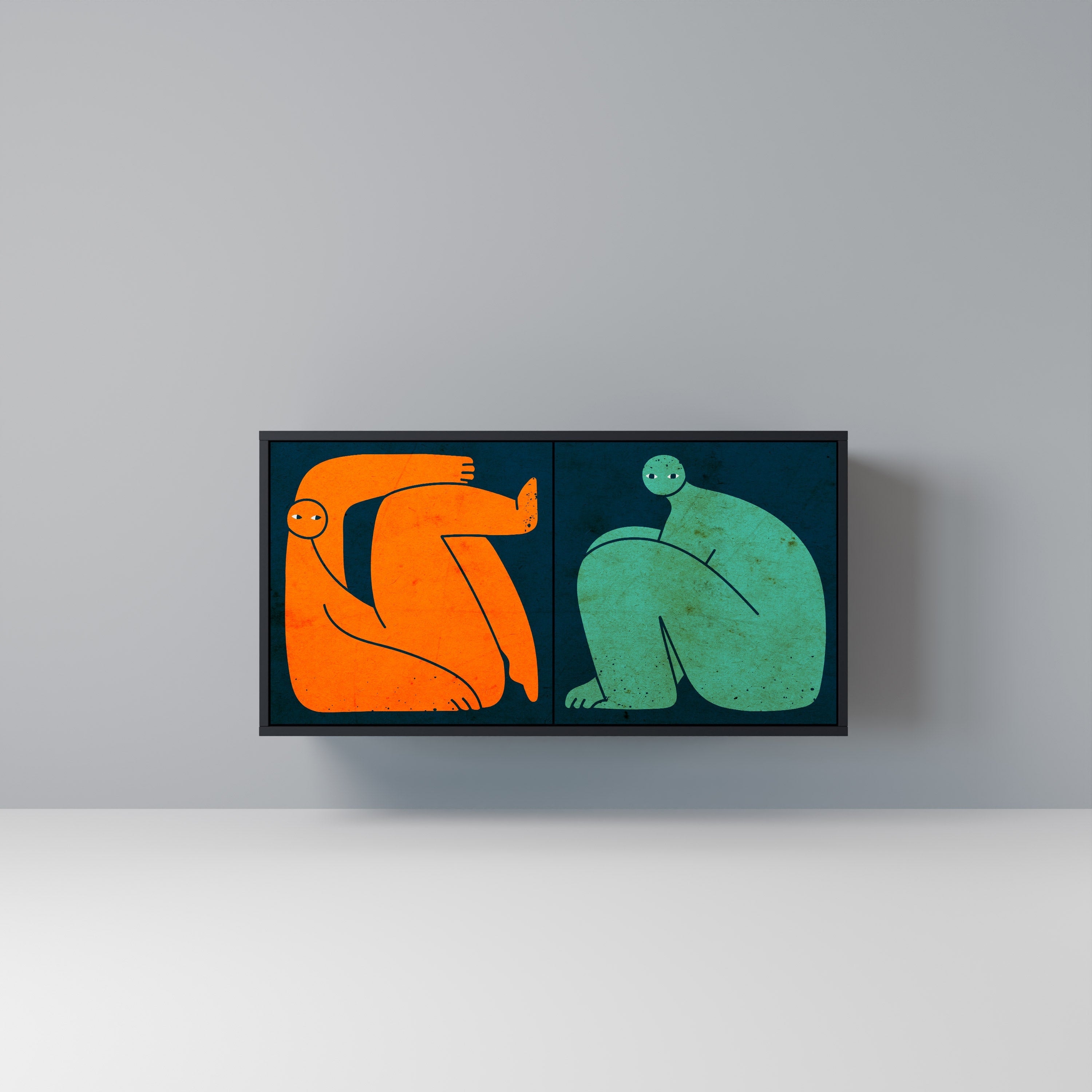 TOGETHER BUT SEPARATELY Sideboard mit 2 Türen in Schwarz