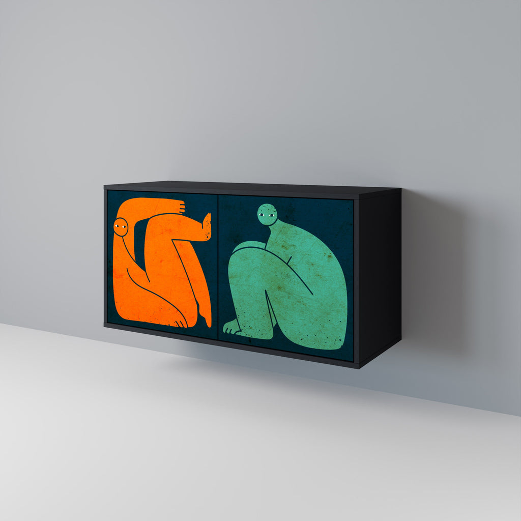 TOGETHER BUT SEPARATELY Sideboard mit 2 Türen in Schwarz