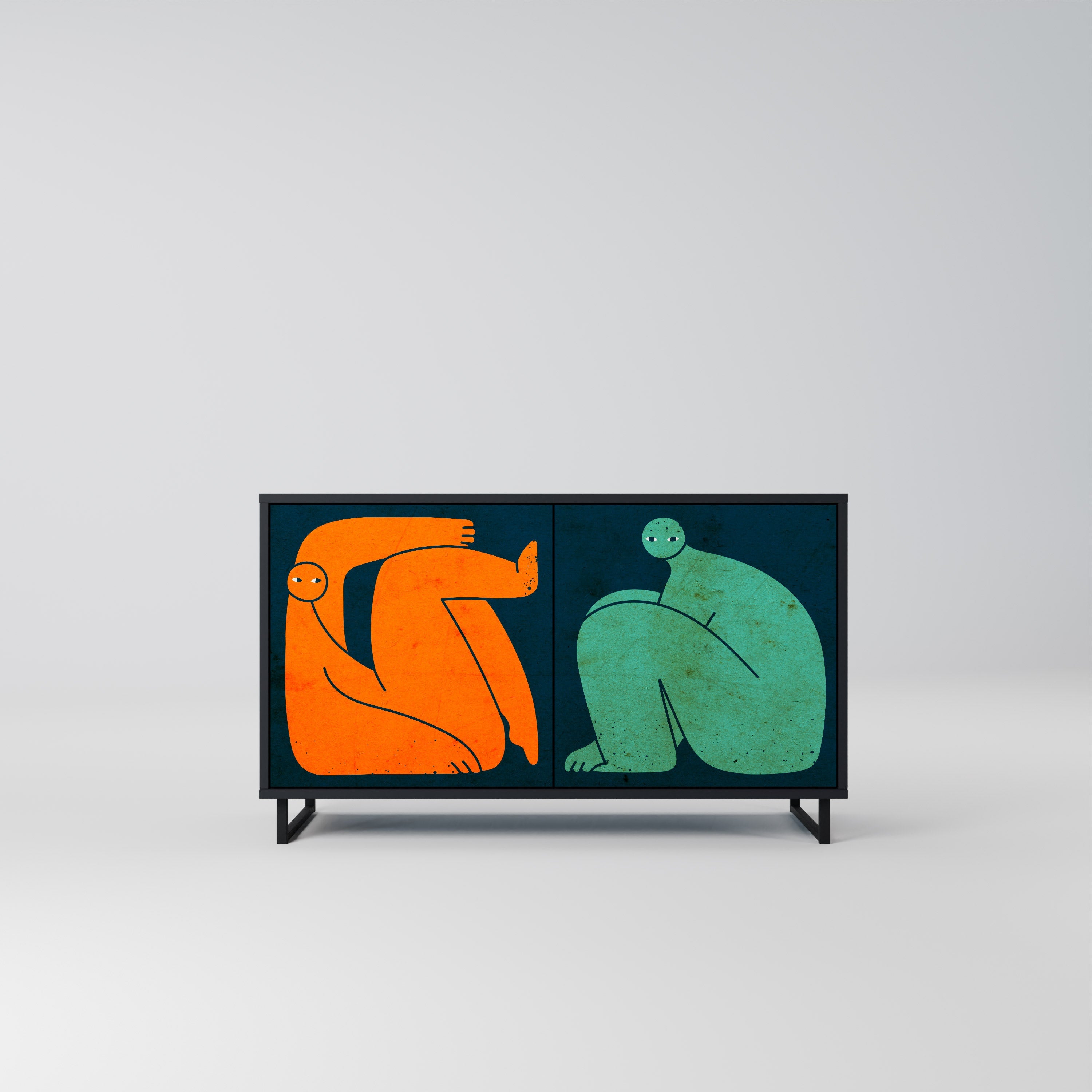 TOGETHER BUT SEPARATELY Sideboard mit 2 Türen in Schwarz