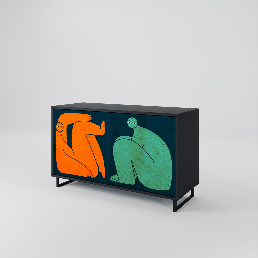 TOGETHER BUT SEPARATELY Sideboard mit 2 Türen in Schwarz