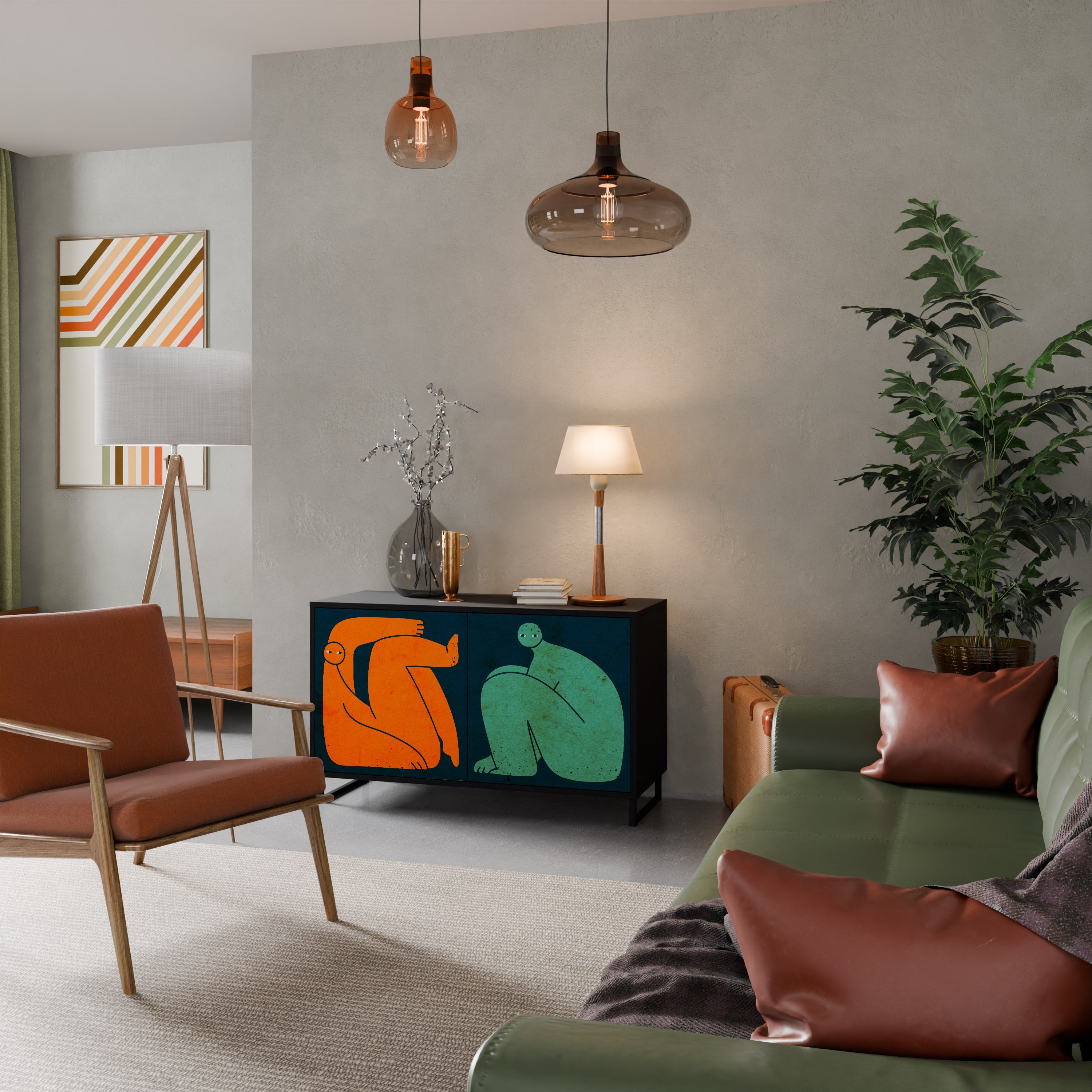 TOGETHER BUT SEPARATELY Sideboard mit 2 Türen in Schwarz