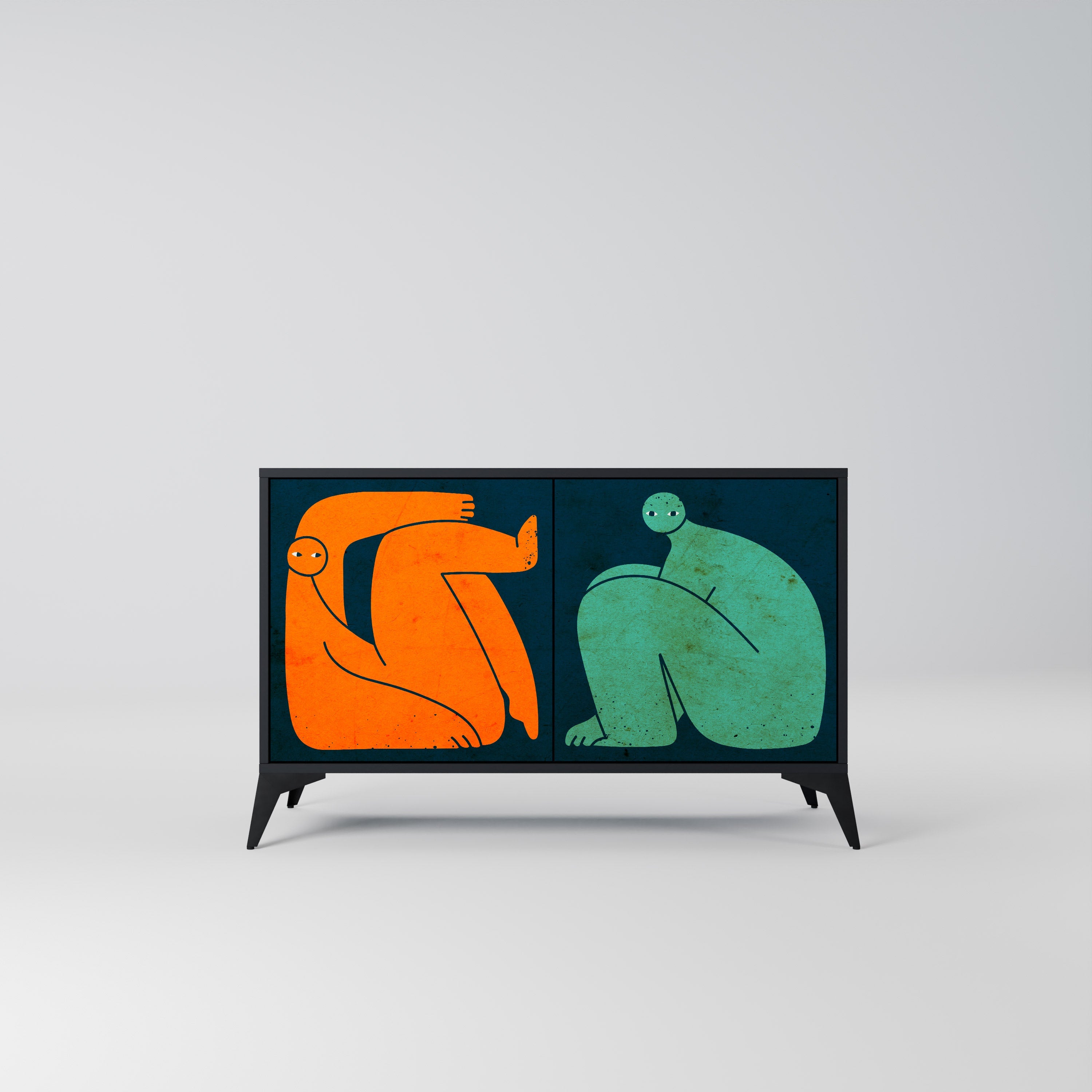 TOGETHER BUT SEPARATELY Sideboard mit 2 Türen in Schwarz