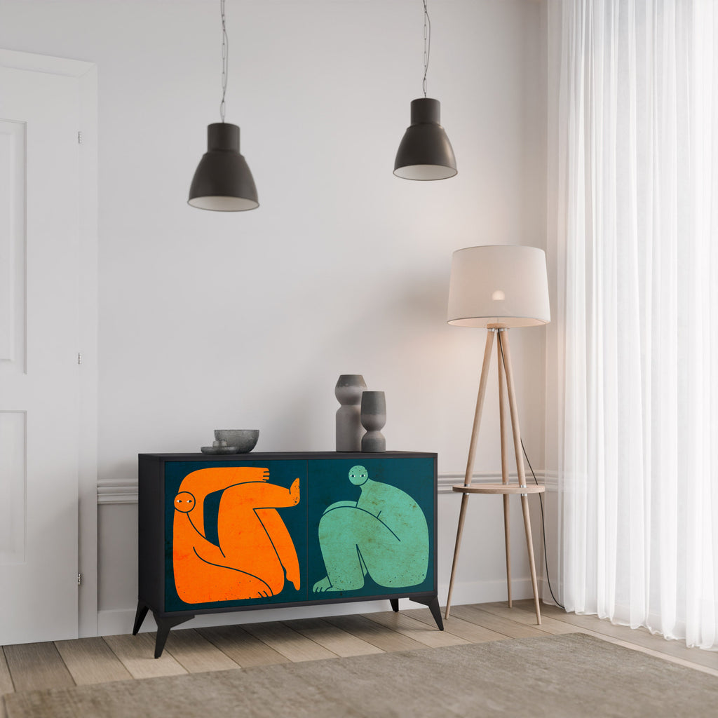 TOGETHER BUT SEPARATELY Sideboard mit 2 Türen in Schwarz