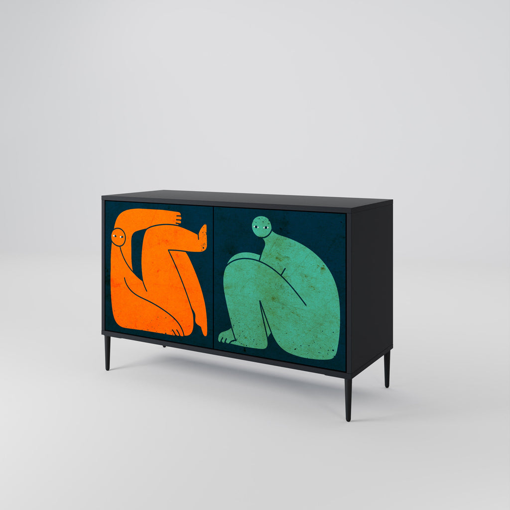 TOGETHER BUT SEPARATELY Sideboard mit 2 Türen in Schwarz