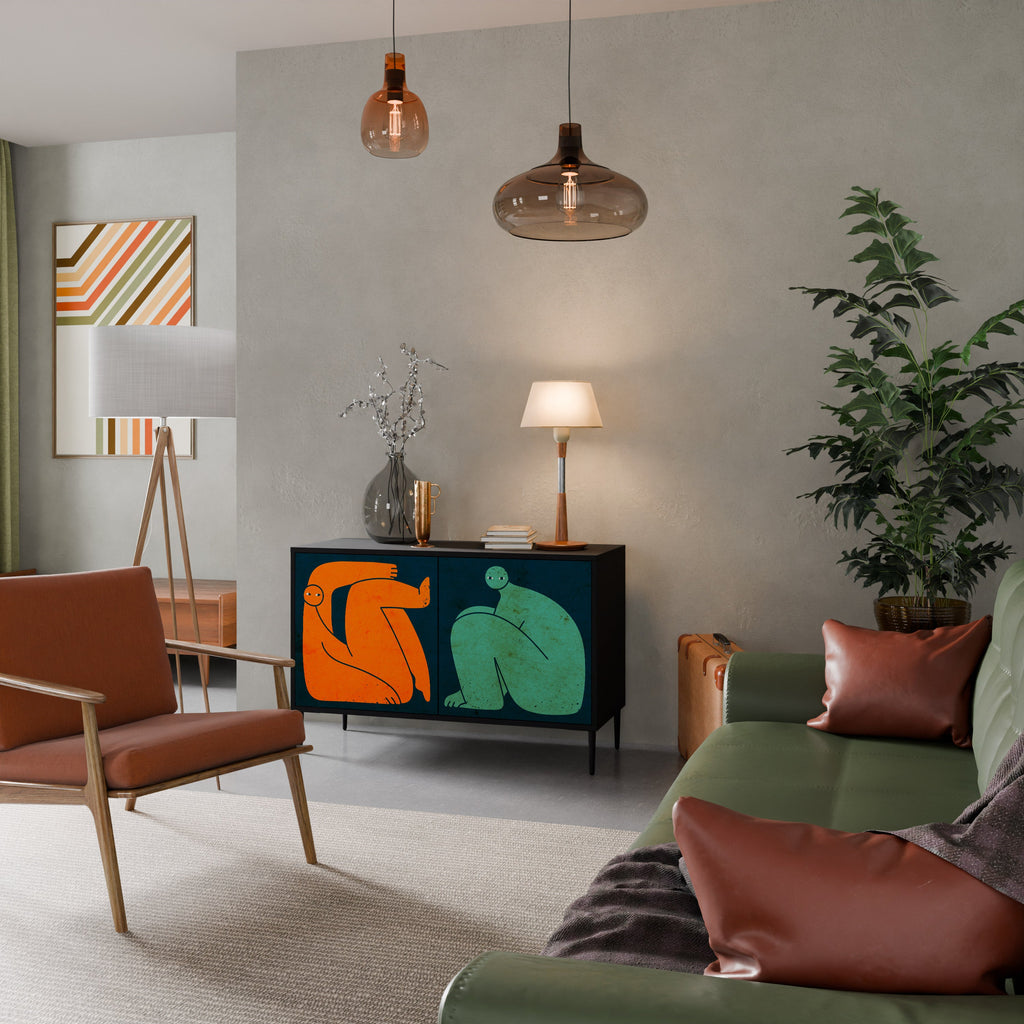 TOGETHER BUT SEPARATELY Sideboard mit 2 Türen in Schwarz