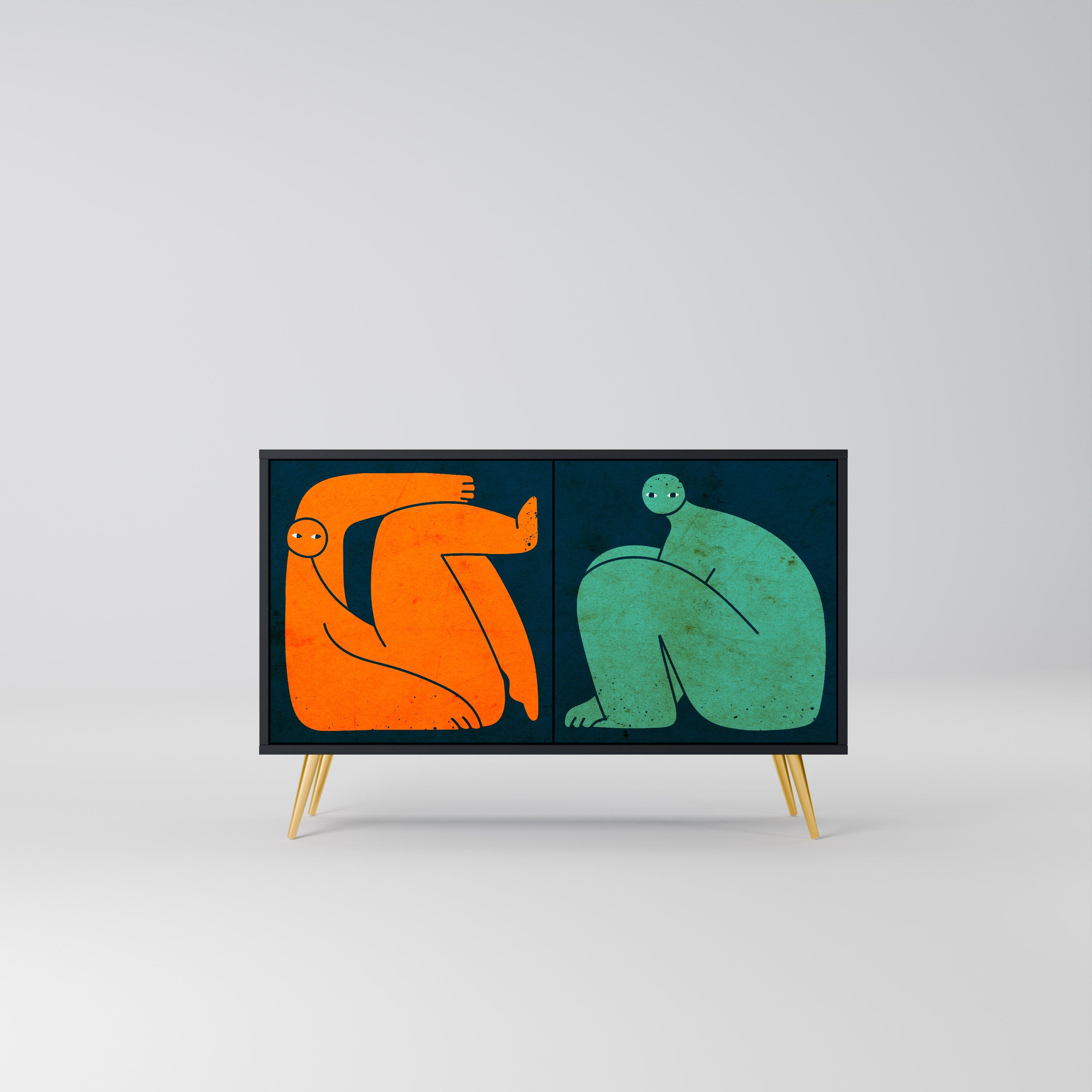 TOGETHER BUT SEPARATELY Sideboard mit 2 Türen in Schwarz