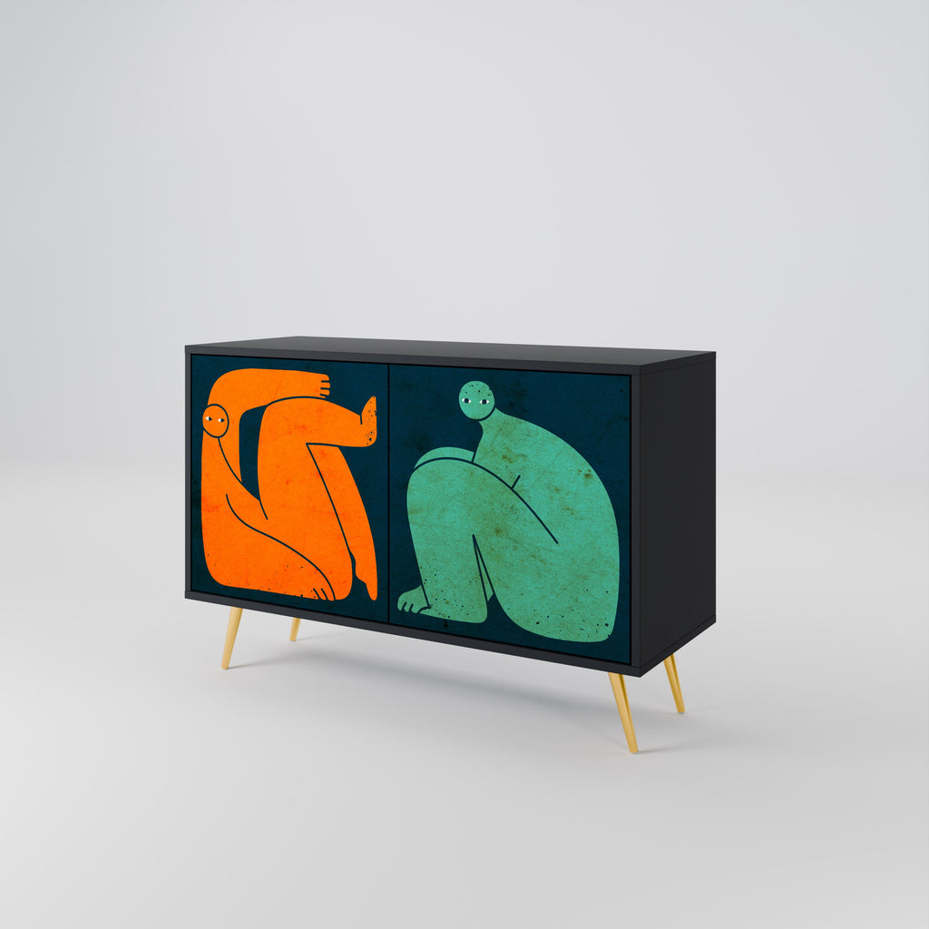 TOGETHER BUT SEPARATELY Sideboard mit 2 Türen in Schwarz