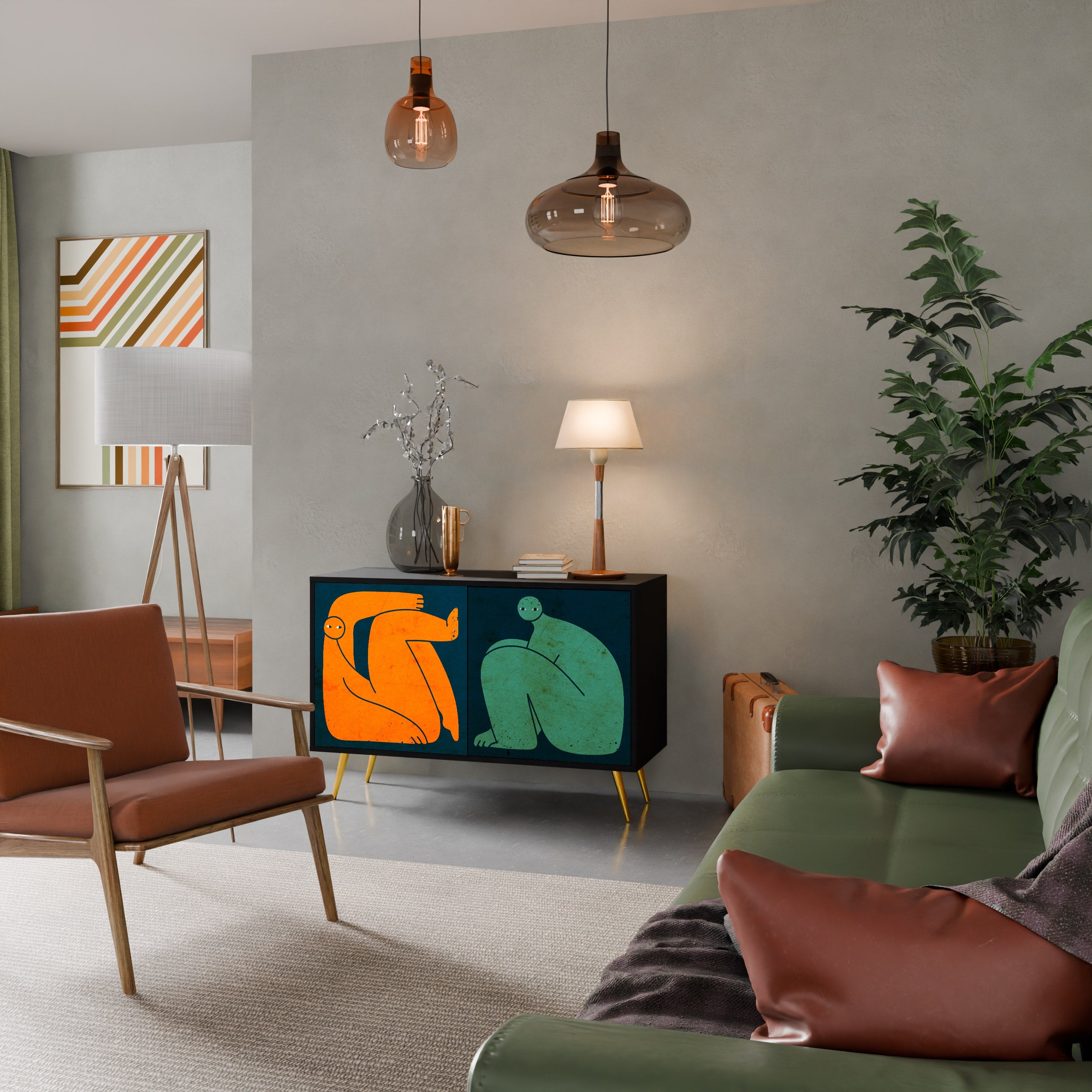 TOGETHER BUT SEPARATELY Sideboard mit 2 Türen in Schwarz