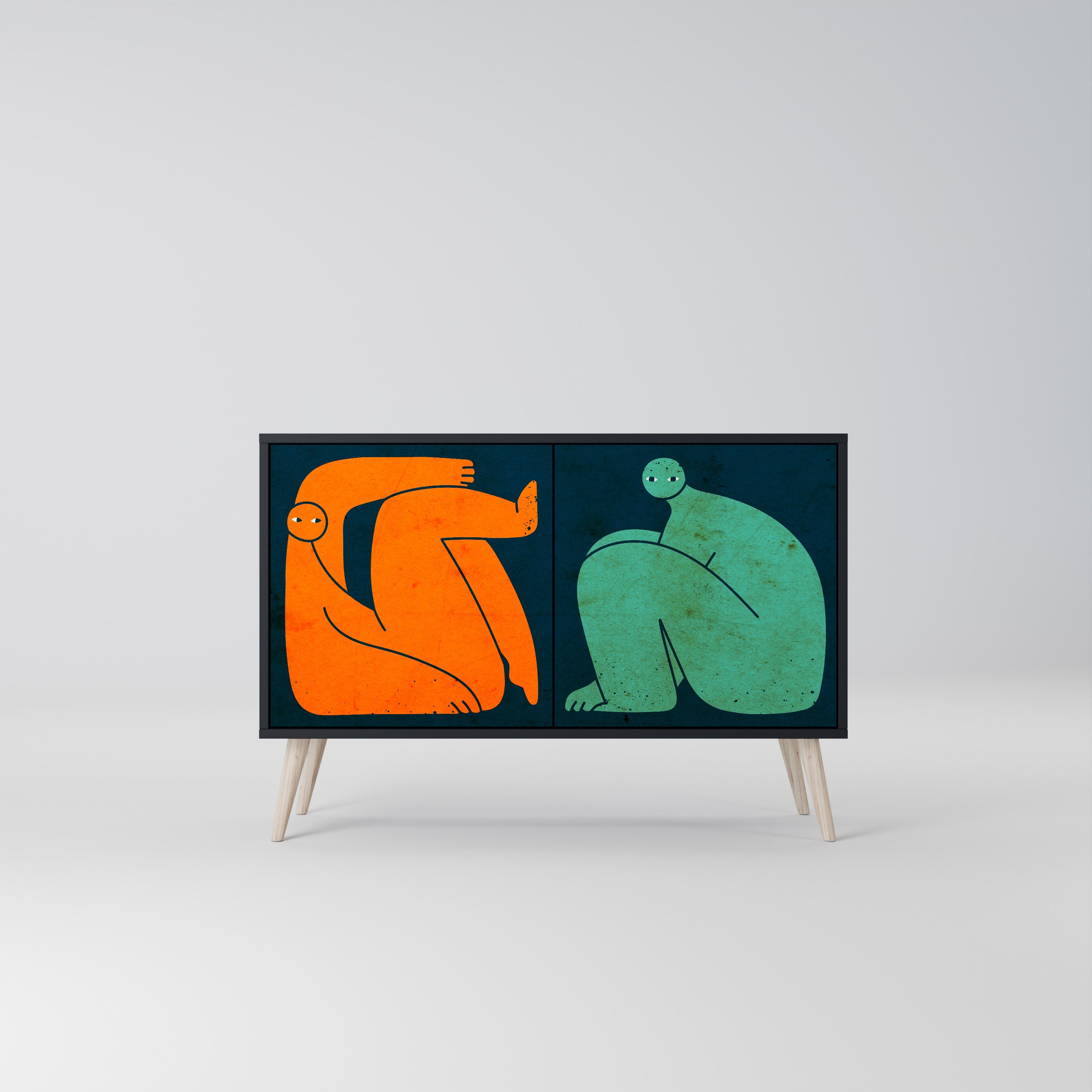 TOGETHER BUT SEPARATELY Sideboard mit 2 Türen in Schwarz