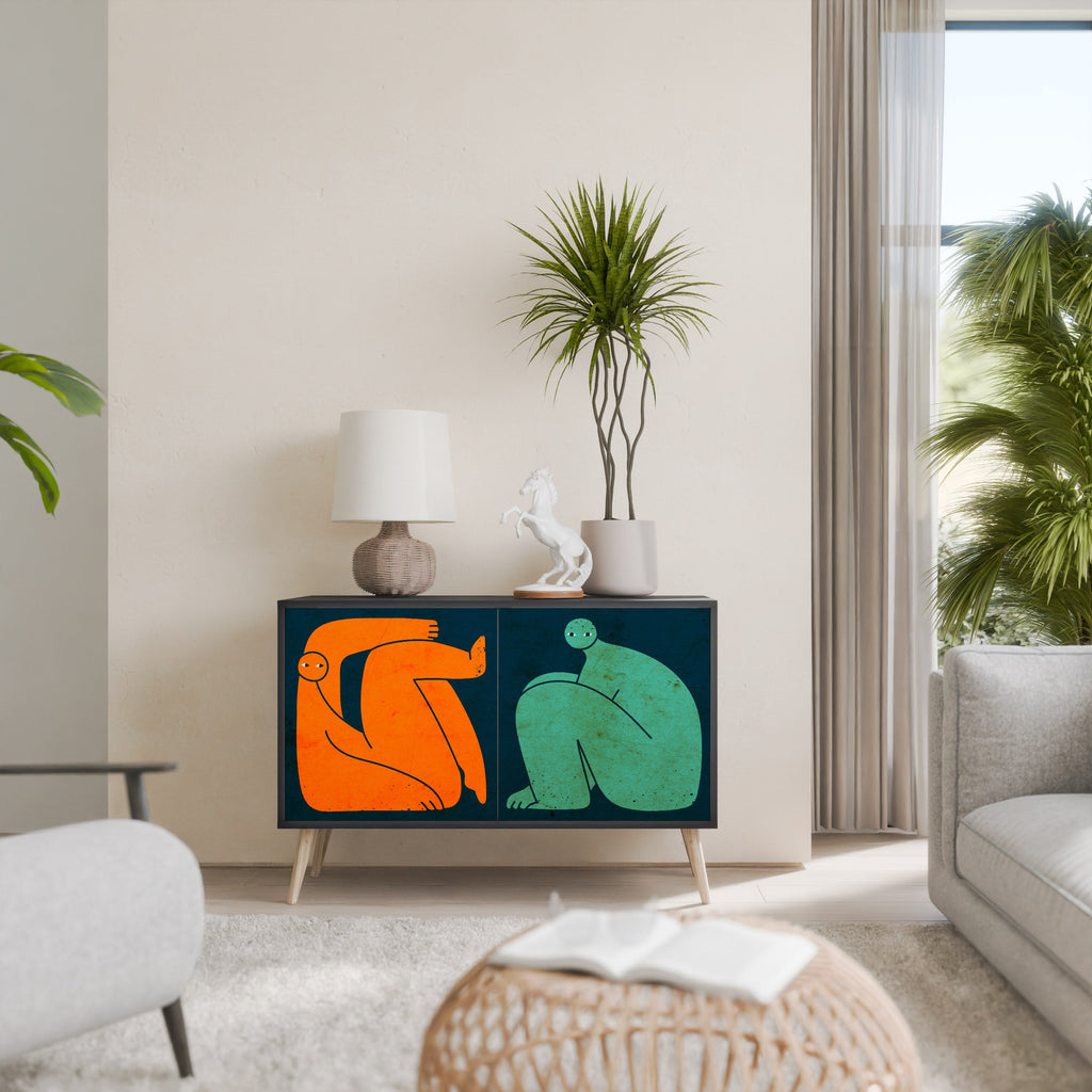 TOGETHER BUT SEPARATELY Sideboard mit 2 Türen in Schwarz