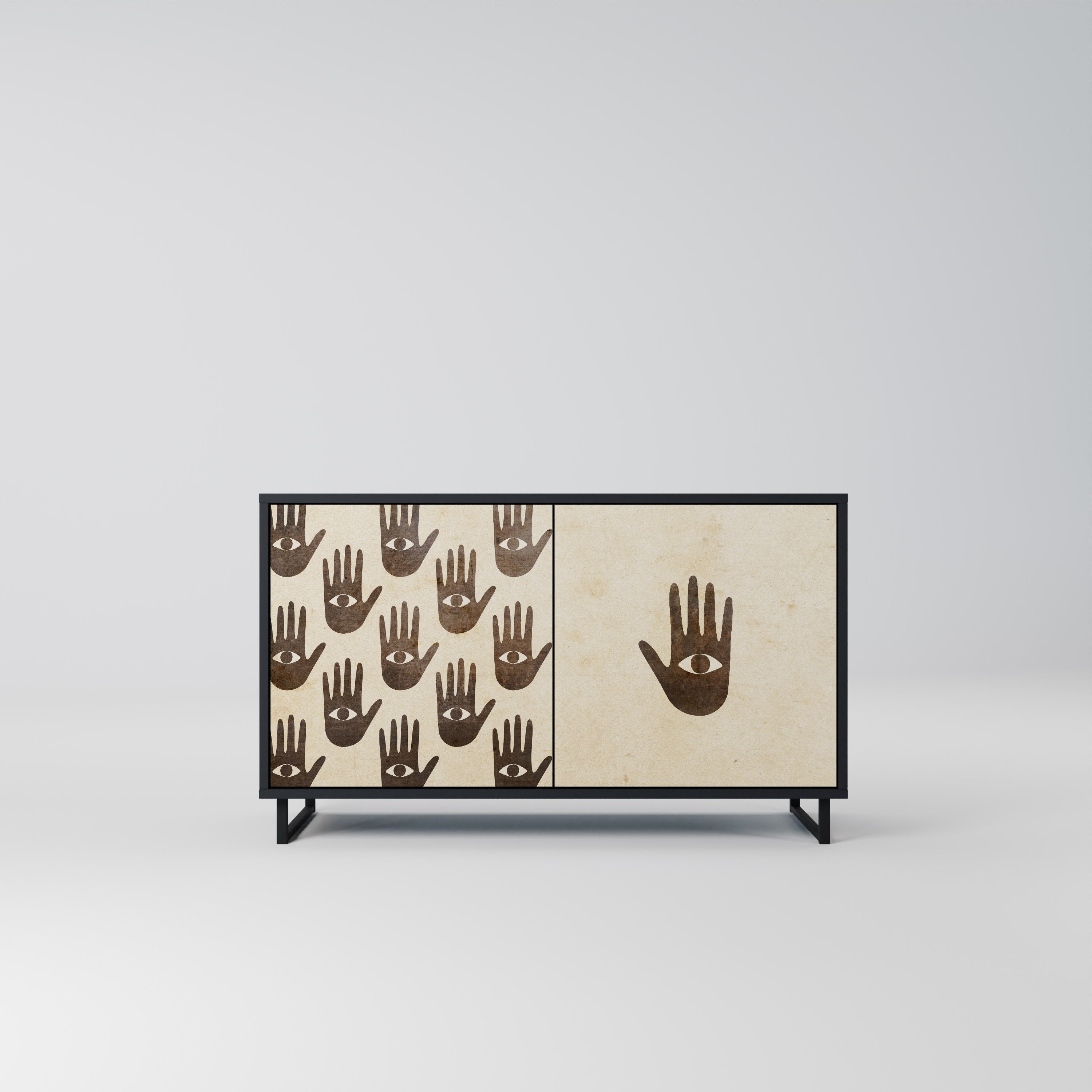 SEE MORE Sideboard mit 2 Türen in Schwarz