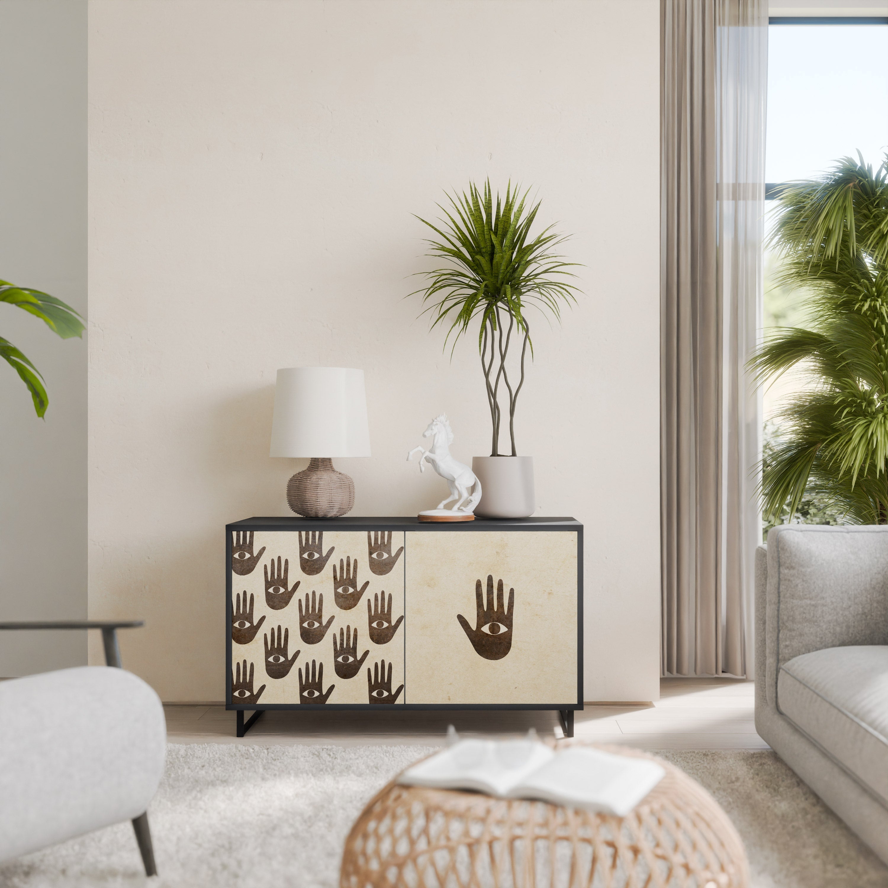 SEE MORE Sideboard mit 2 Türen in Schwarz