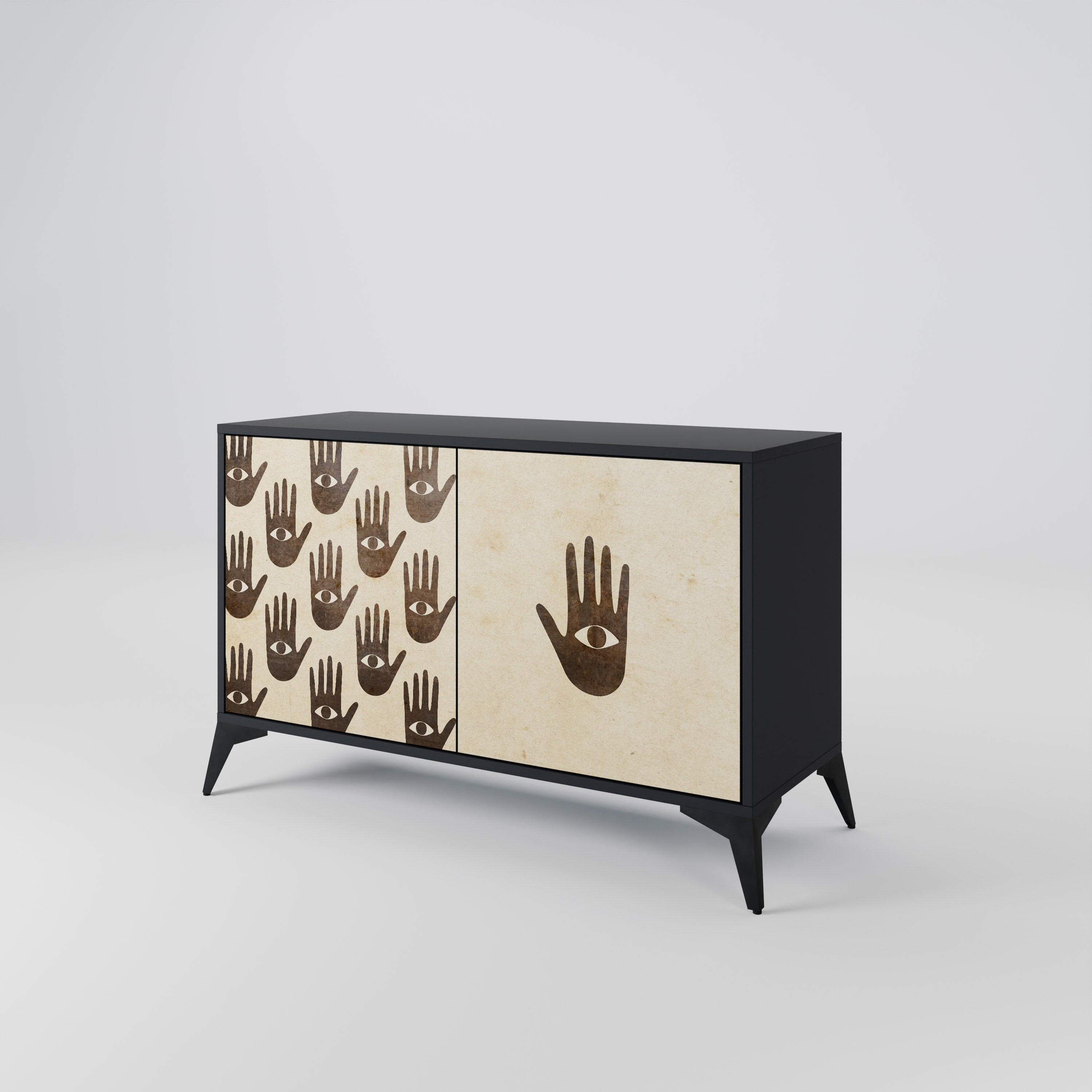 SEE MORE Sideboard mit 2 Türen in Schwarz