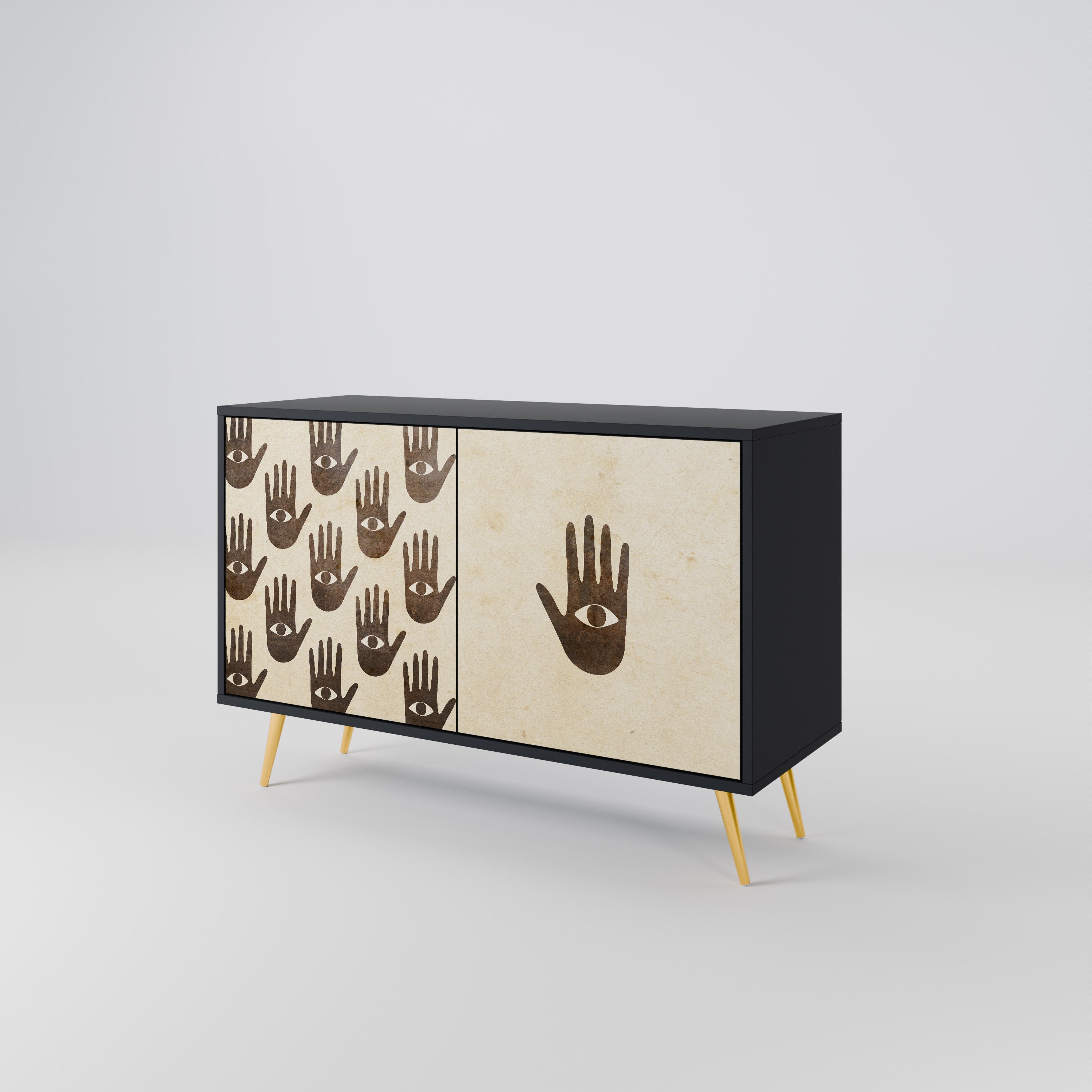 SEE MORE Sideboard mit 2 Türen in Schwarz