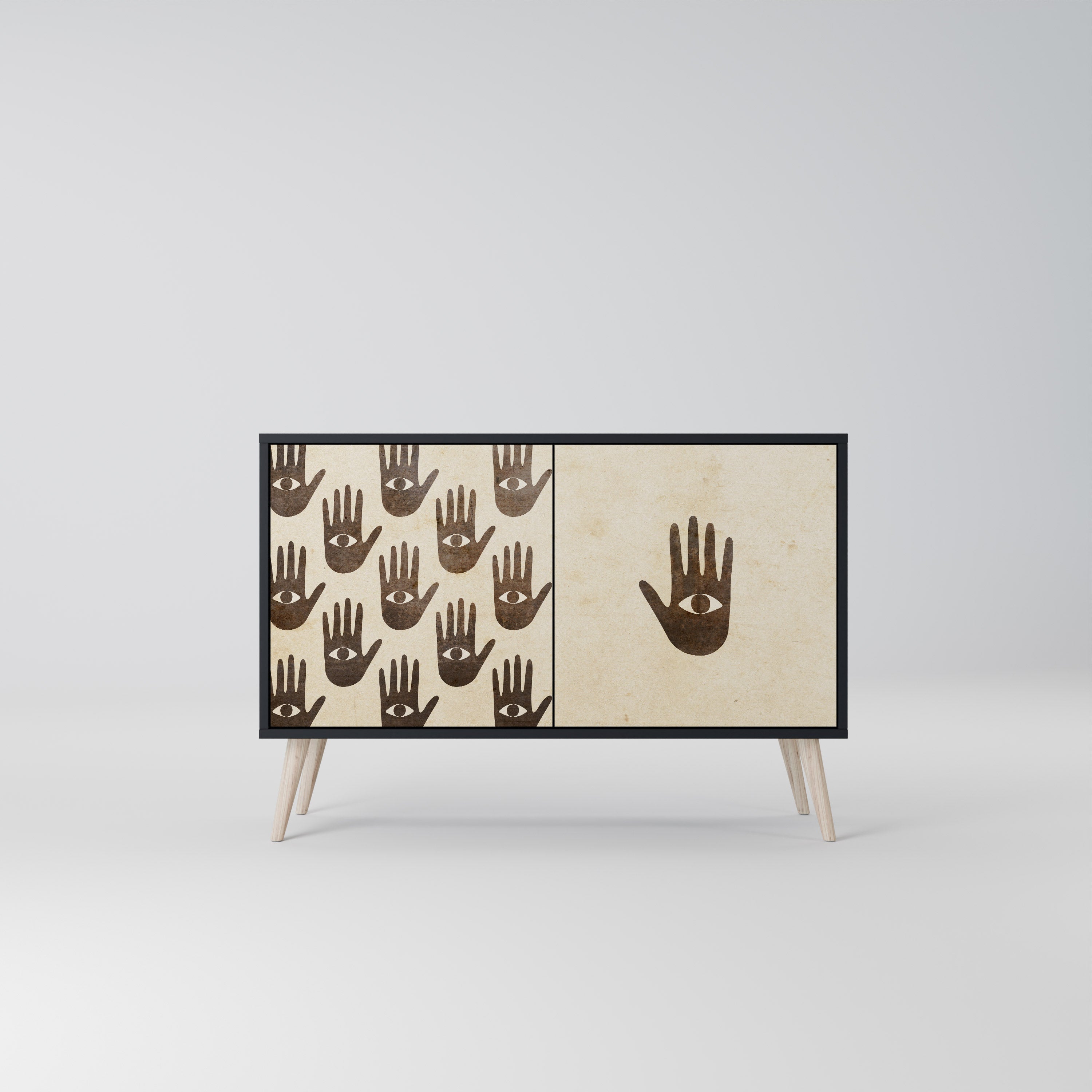 SEE MORE Sideboard mit 2 Türen in Schwarz