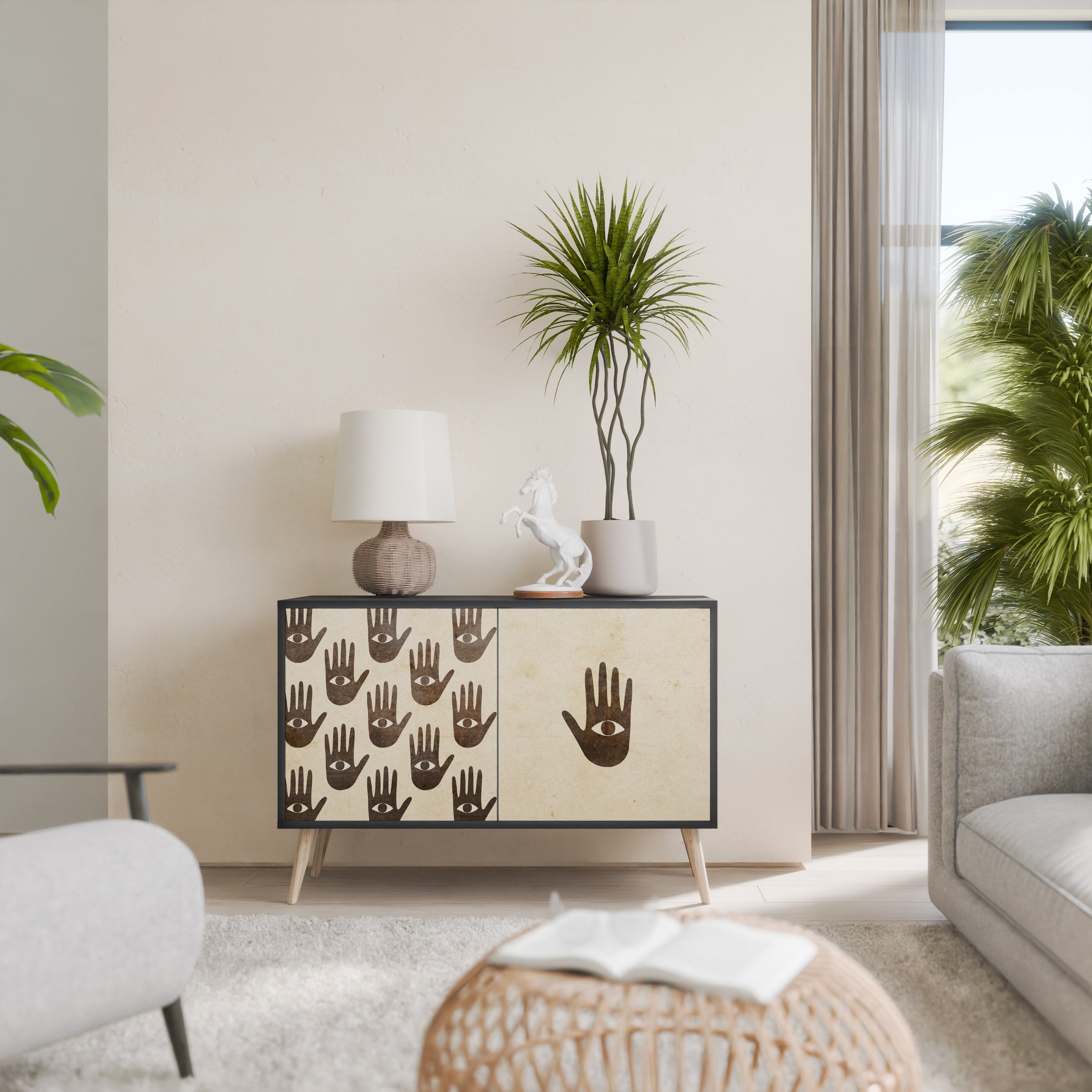 SEE MORE Sideboard mit 2 Türen in Schwarz