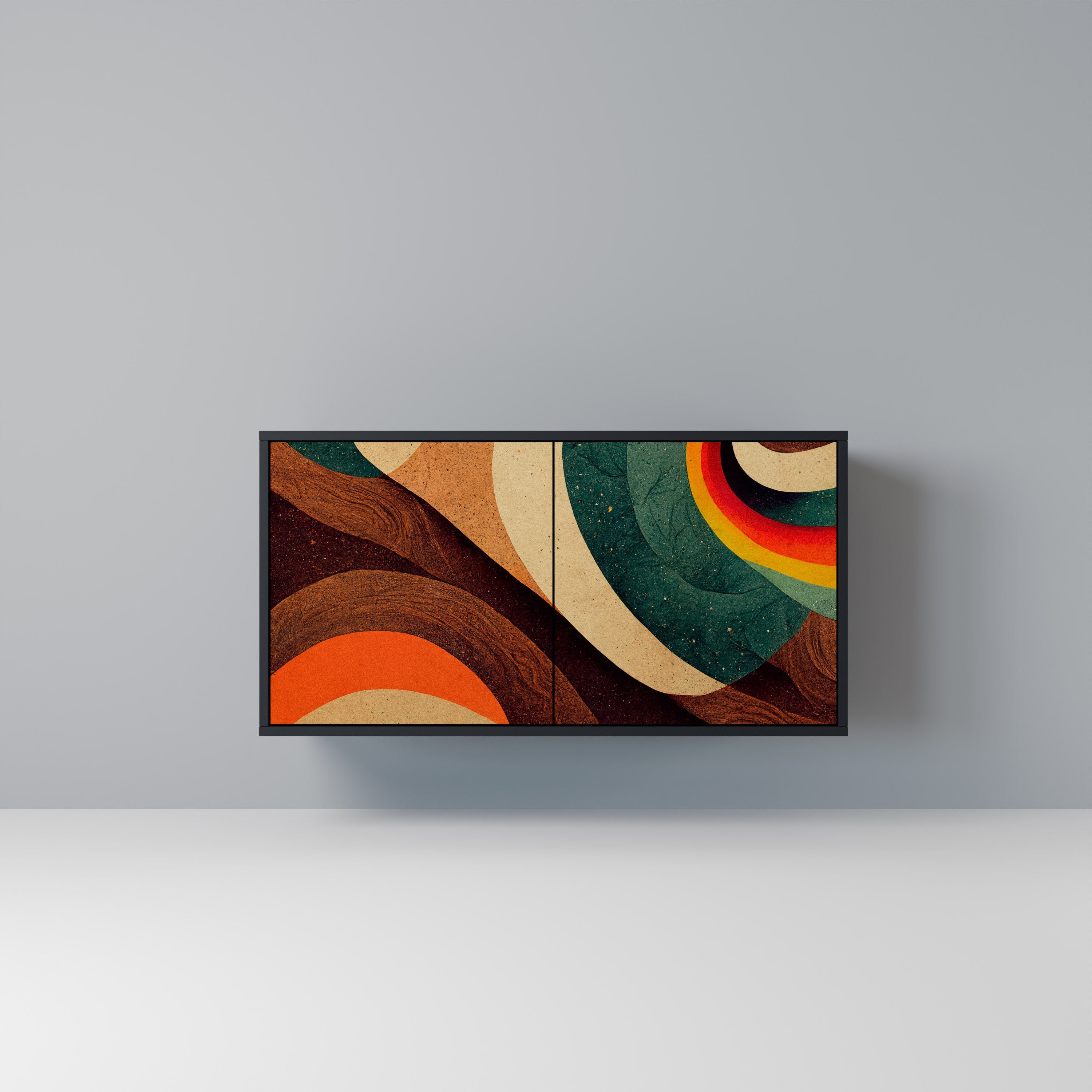 COLORFUL STRANDS Sideboard mit 2 Türen in Schwarz