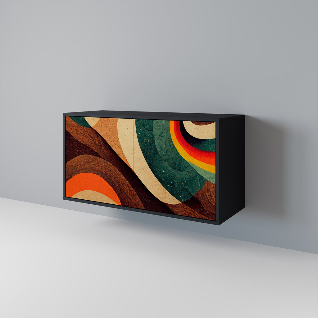 COLORFUL STRANDS Sideboard mit 2 Türen in Schwarz