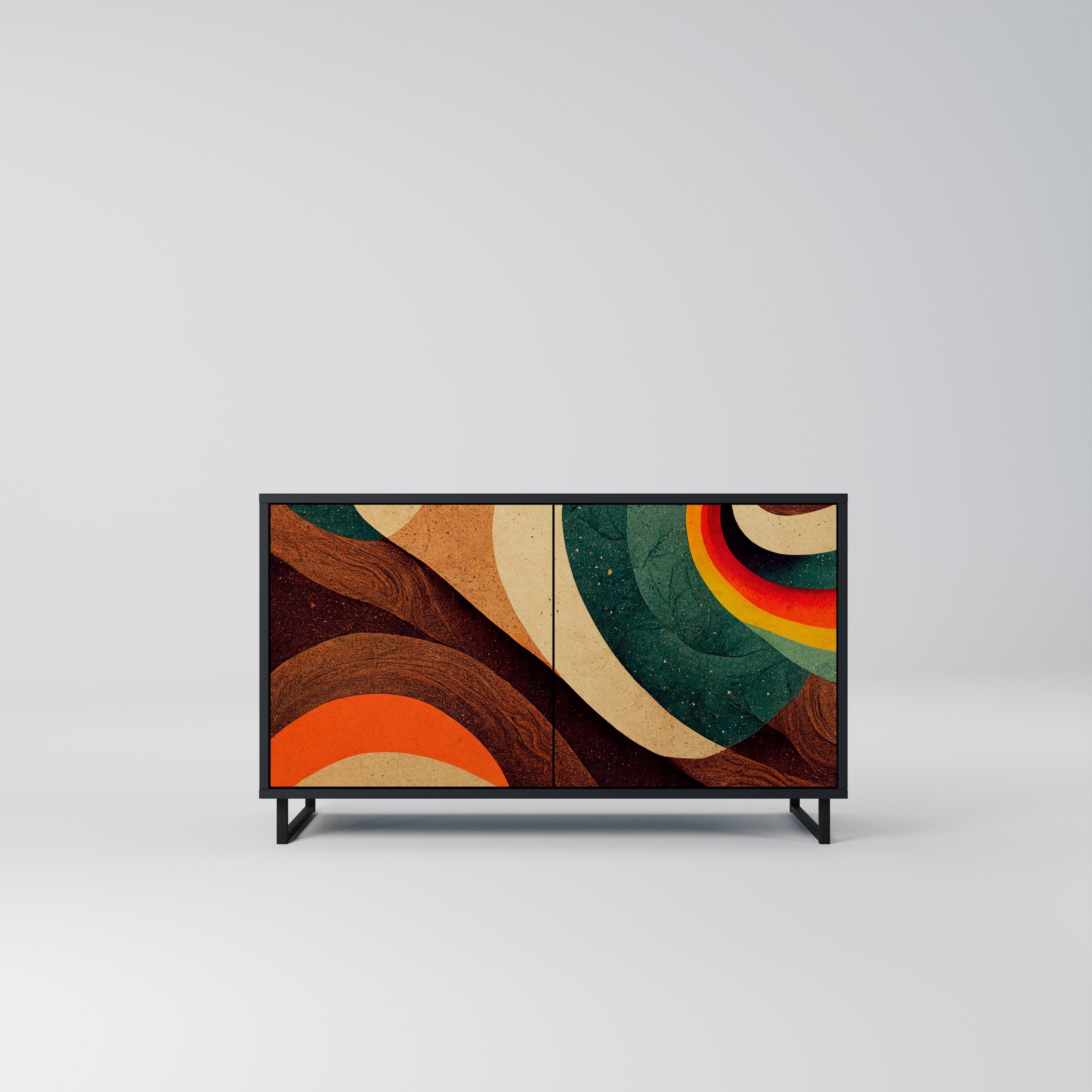 COLORFUL STRANDS Sideboard mit 2 Türen in Schwarz