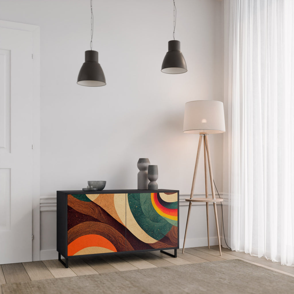 COLORFUL STRANDS Sideboard mit 2 Türen in Schwarz