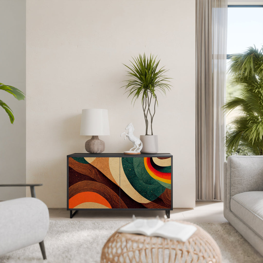 COLORFUL STRANDS Sideboard mit 2 Türen in Schwarz