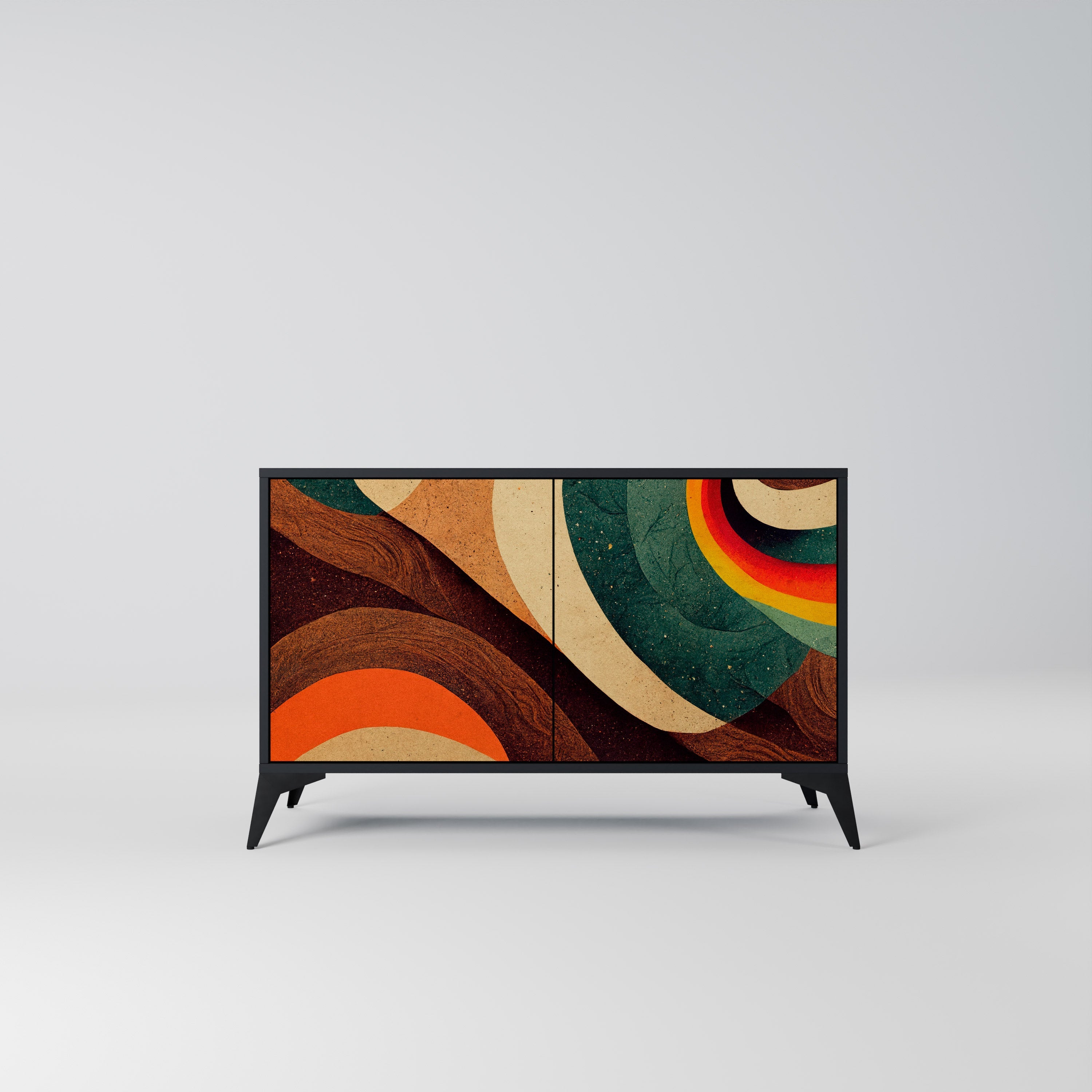 COLORFUL STRANDS Sideboard mit 2 Türen in Schwarz