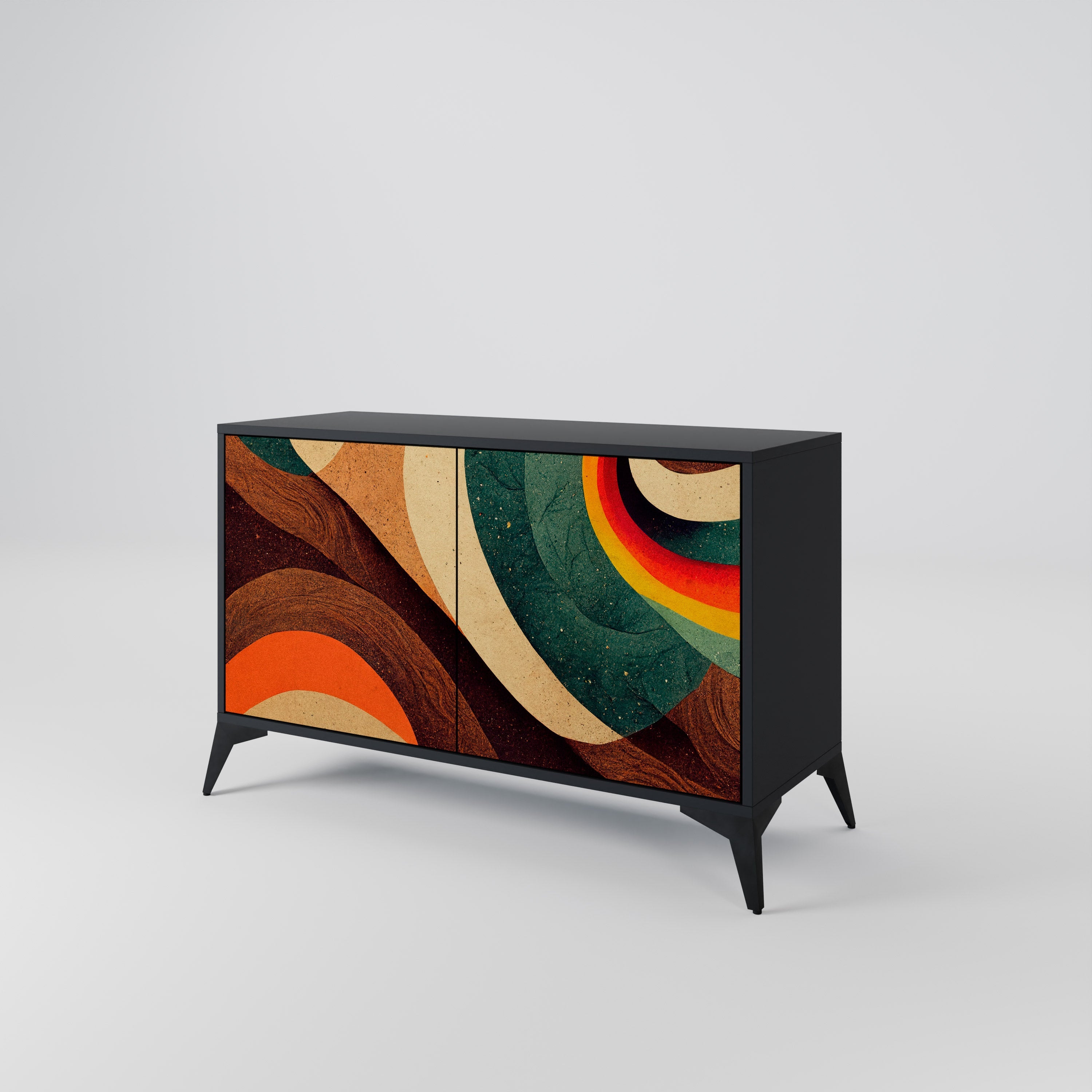 COLORFUL STRANDS Sideboard mit 2 Türen in Schwarz