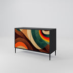 COLORFUL STRANDS Sideboard mit 2 Türen in Schwarz