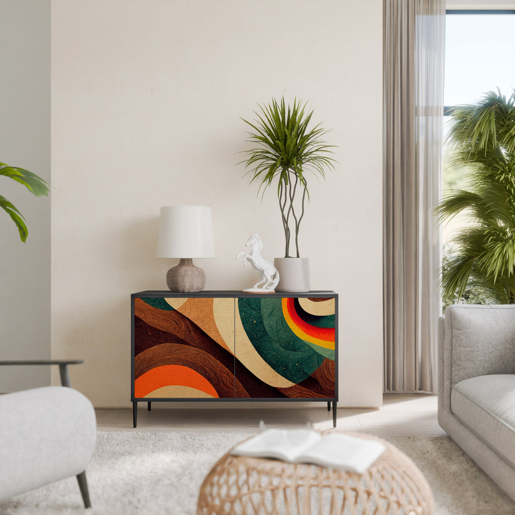 COLORFUL STRANDS Sideboard mit 2 Türen in Schwarz