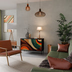 COLORFUL STRANDS Sideboard mit 2 Türen in Schwarz